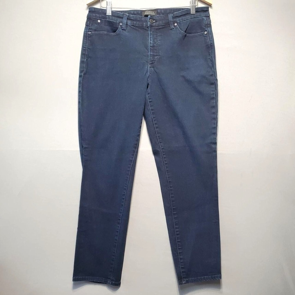 Talbots Flawless Five-Pocket Slim Ankle Curvy Jeans Womens 12 Blue Stretch Denim